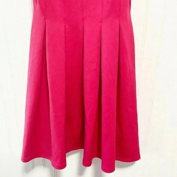 Bailey 44 Pink Scuba Sleeveless Pleated Dress - Picture 6 of 7